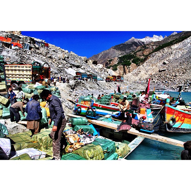 Busy Bees | Daily Life | Local Boat for Rental | Blocked #Karakoram Highway | #Attabad Lake, #Hunza Valley | Gilgit-Baltistan, Northern #Pakistan